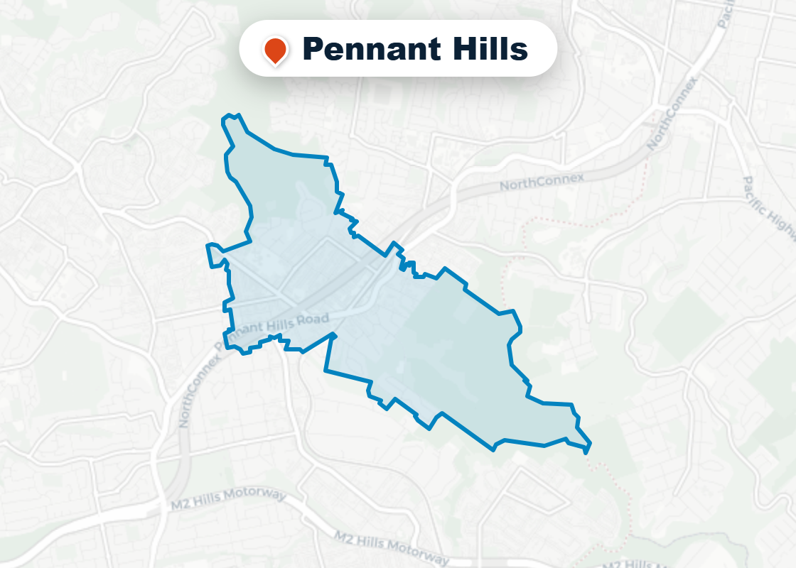 Map of Mr Splash plumbing service area in Pennant Hills