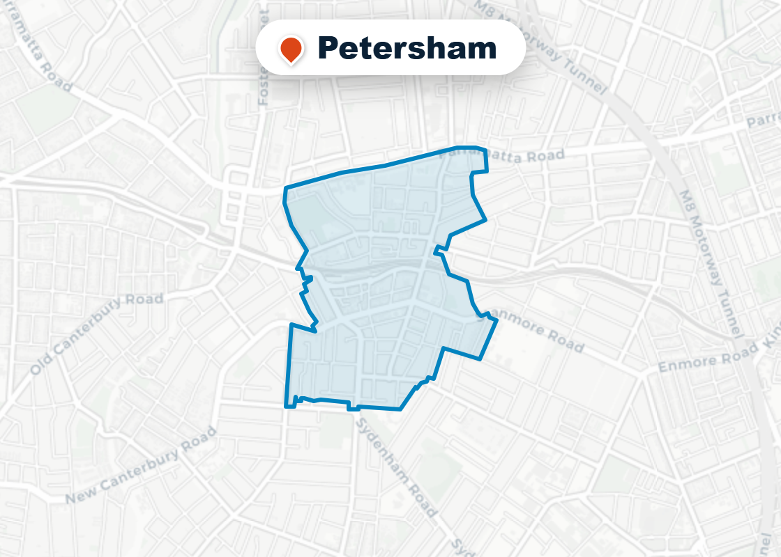 Map of Mr Splash plumbing service area in Petersham
