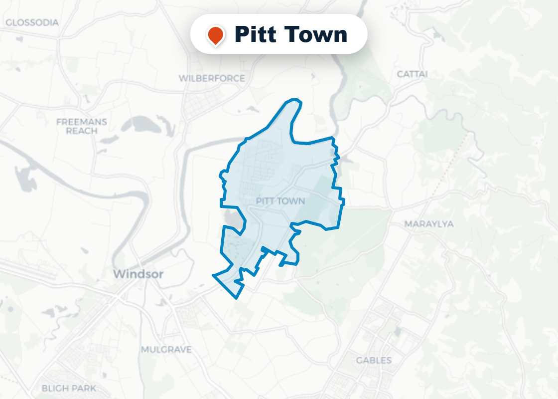 Map of Mr Splash plumbing service area in Pitt Town