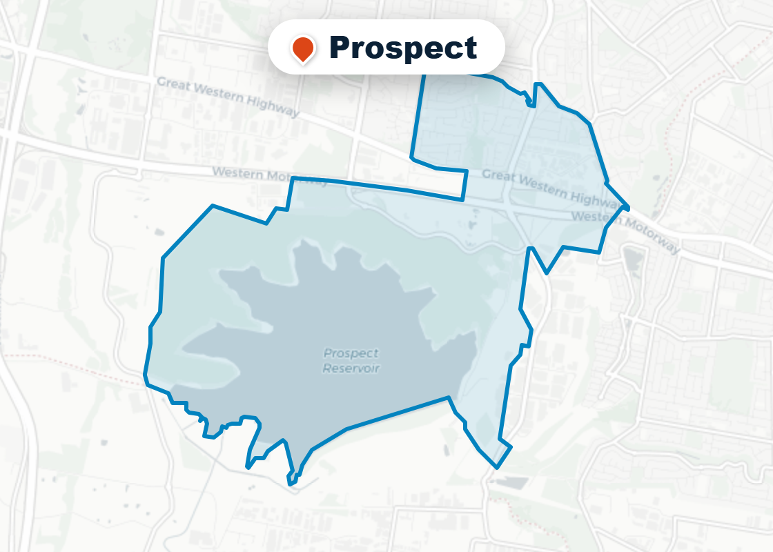 Map of Mr Splash plumbing service area in Prospect