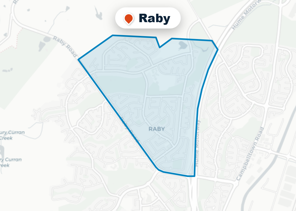 Map of Mr Splash plumbing service area in Raby