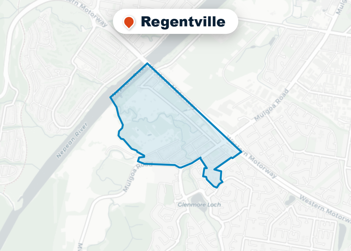 Map of Mr Splash plumbing service area in Regentville
