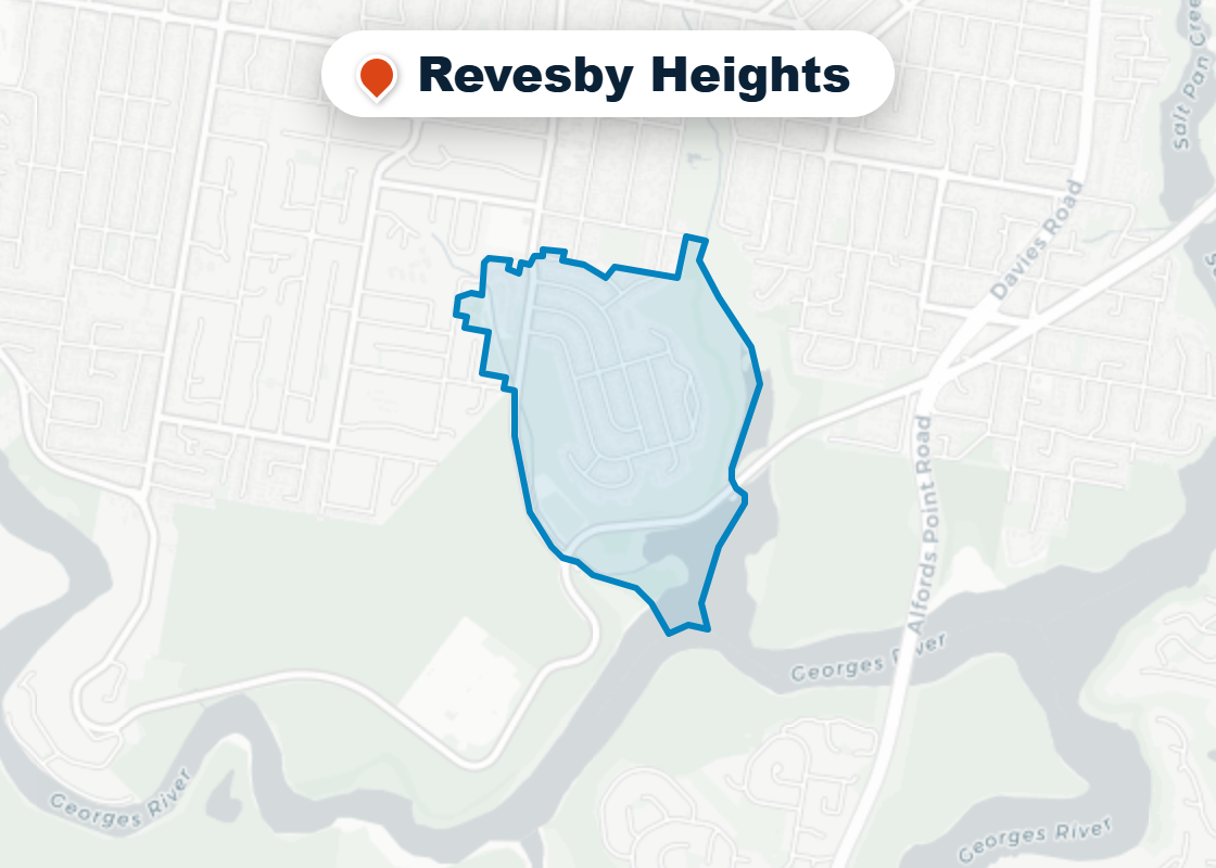 Map of Mr Splash plumbing service area in Revesby Heights
