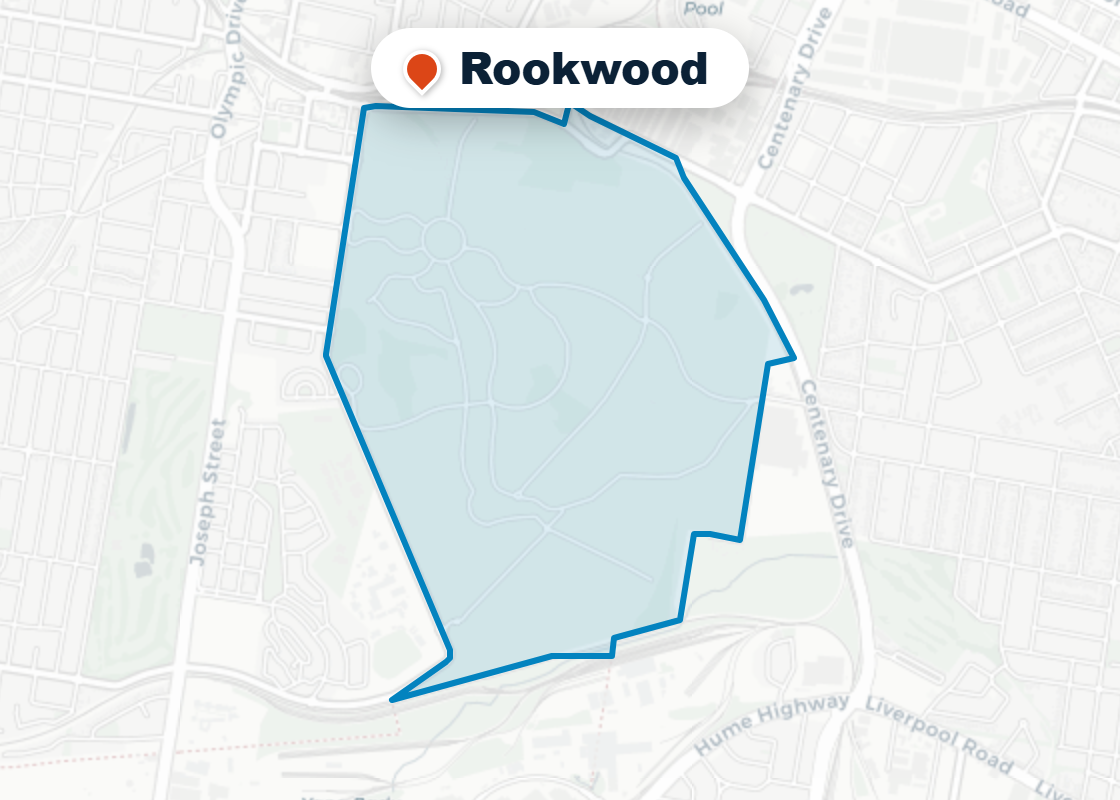 Map of Mr Splash plumbing service area in Rookwood