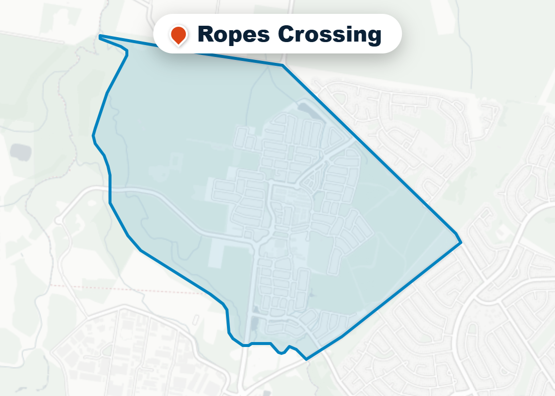 Map of Mr Splash plumbing service area in Ropes Crossing