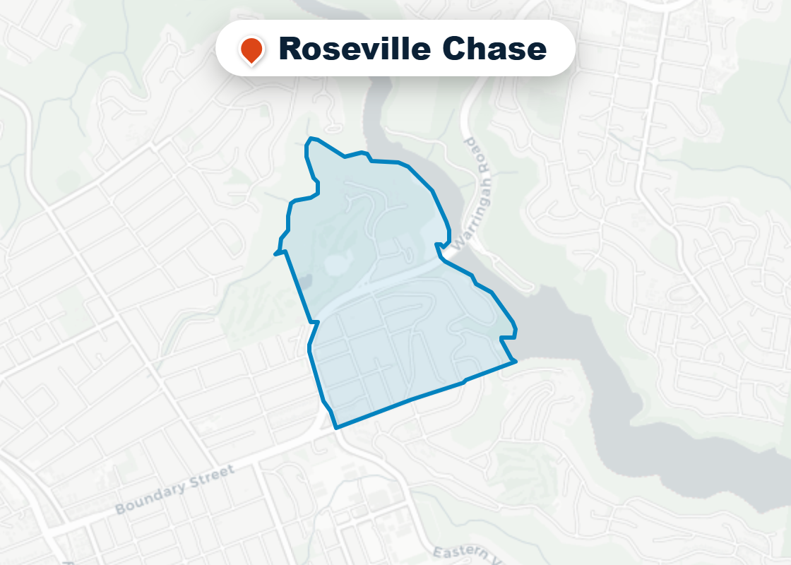 Map of Mr Splash plumbing service area in Roseville Chase