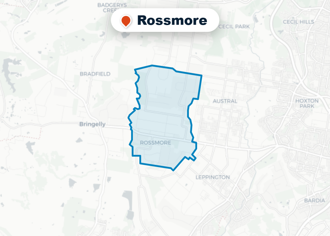 Map of Mr Splash plumbing service area in Rossmore