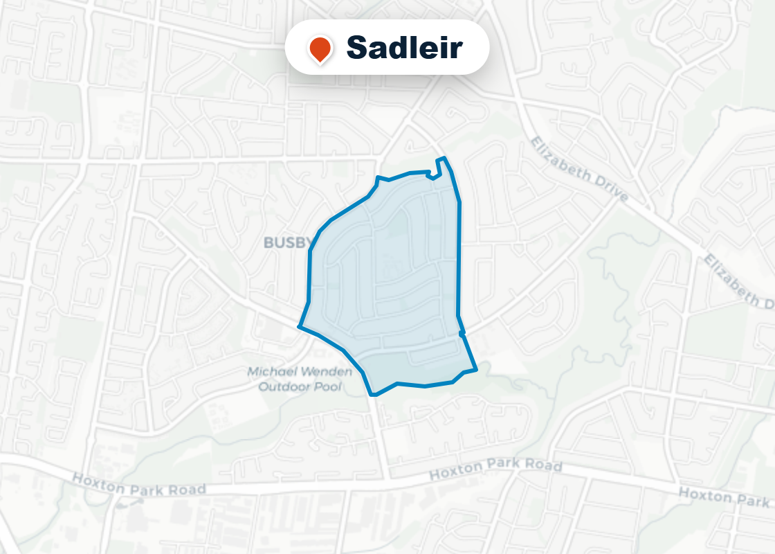 Map of Mr Splash plumbing service area in Sadleir