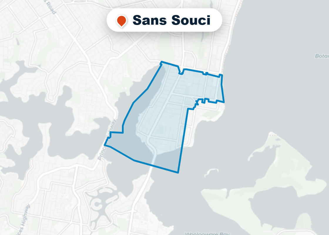 Map of Mr Splash plumbing service area in Sans Souci