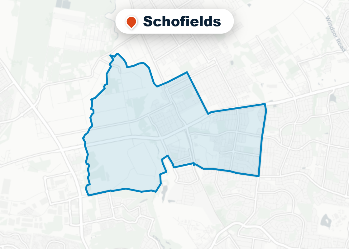 Map of Mr Splash plumbing service area in Schofields