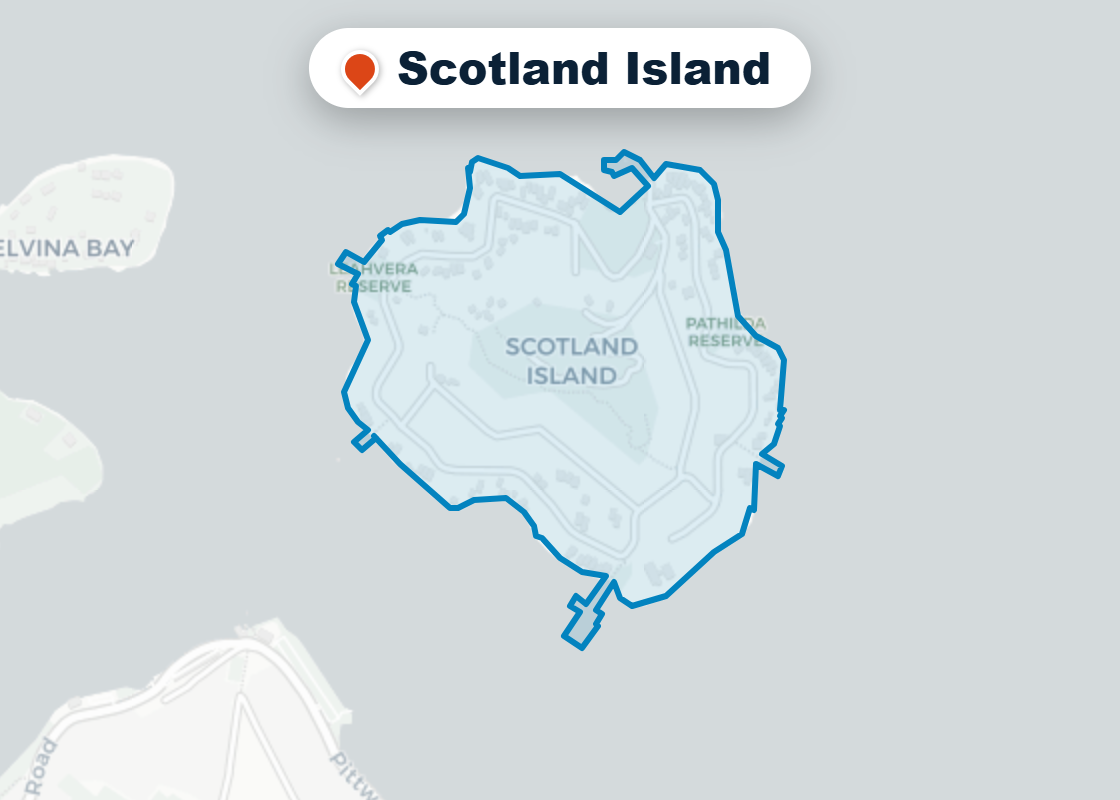 Map of Mr Splash plumbing service area in Scotland Island