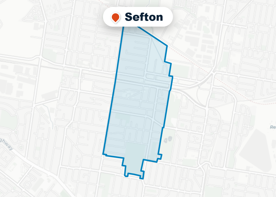 Map of Mr Splash plumbing service area in Sefton
