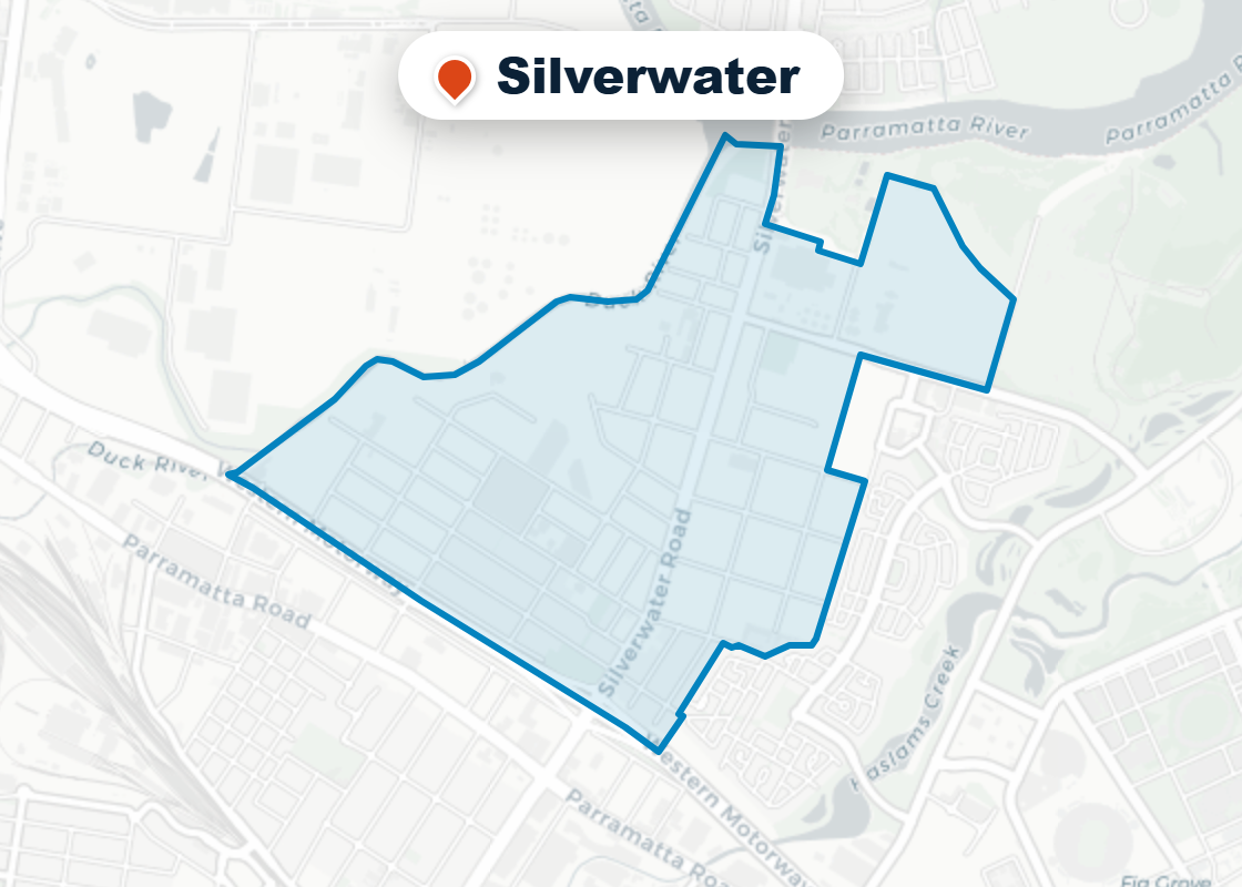 Map of Mr Splash plumbing service area in Silverwater