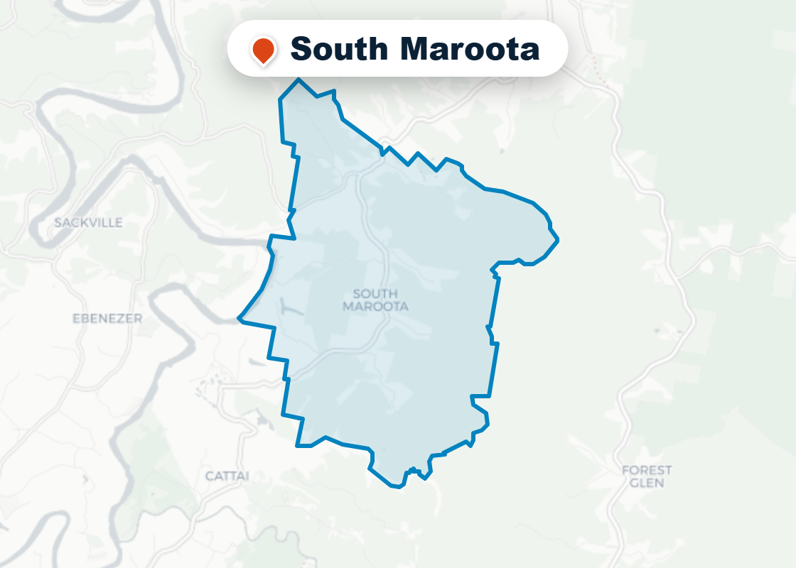 Map of Mr Splash plumbing service area in South Maroota