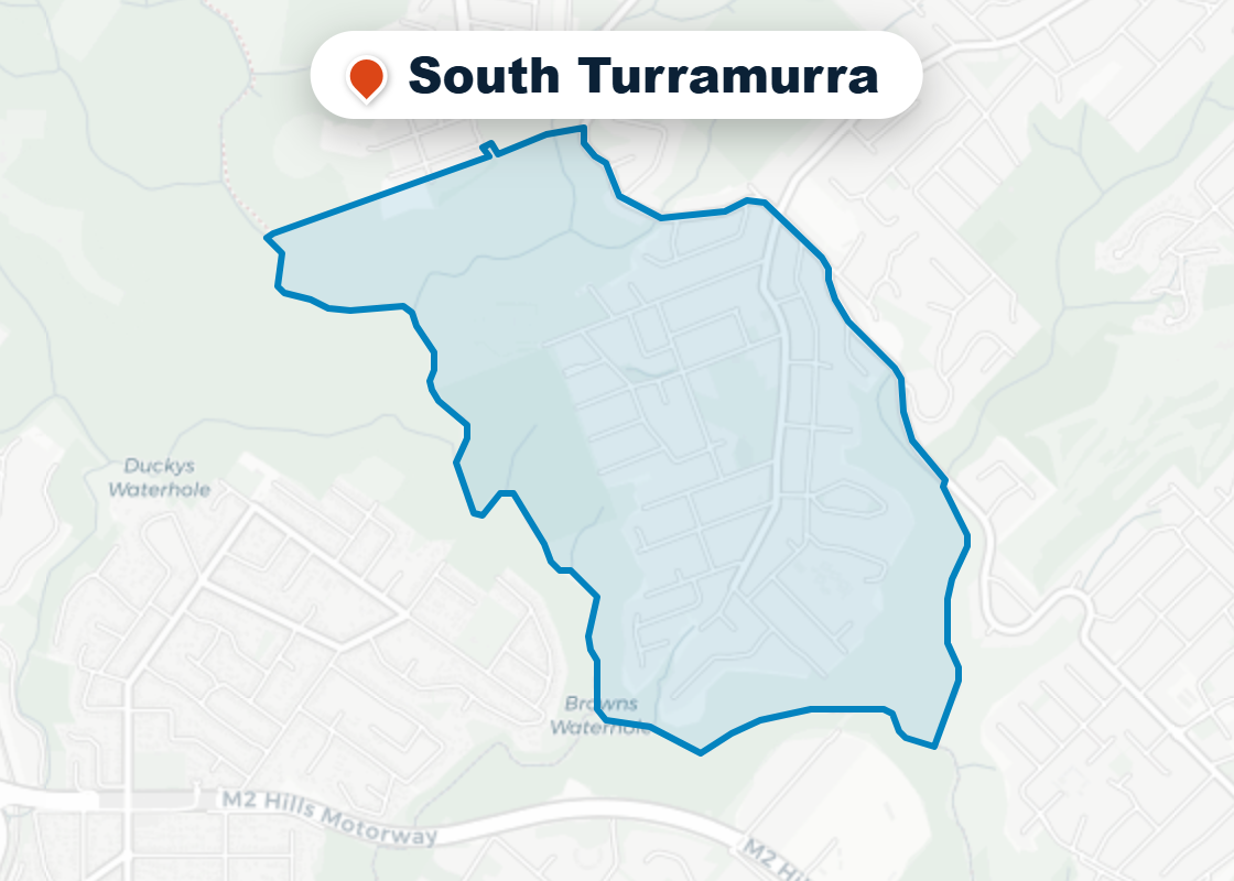 Map of Mr Splash plumbing service area in South Turramurra