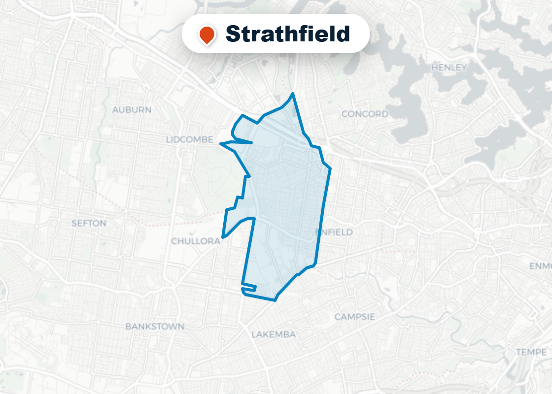 Map of Mr Splash plumbing service area in Strathfield