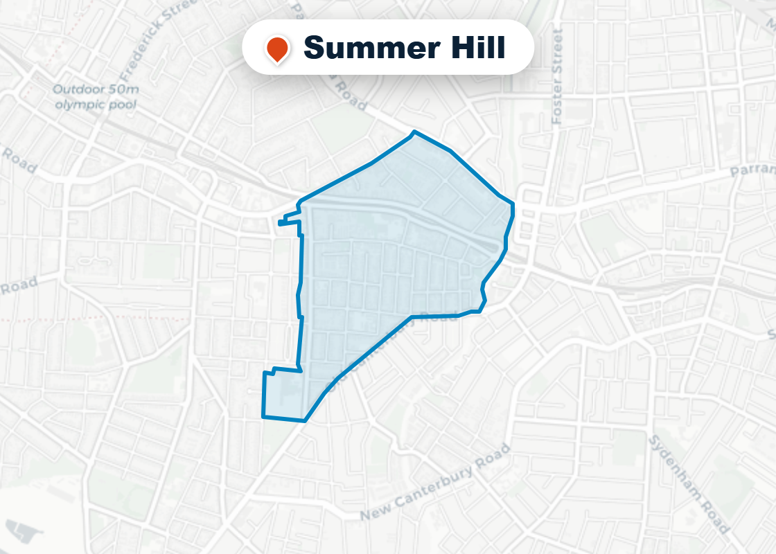 Map of Mr Splash plumbing service area in Summer Hill