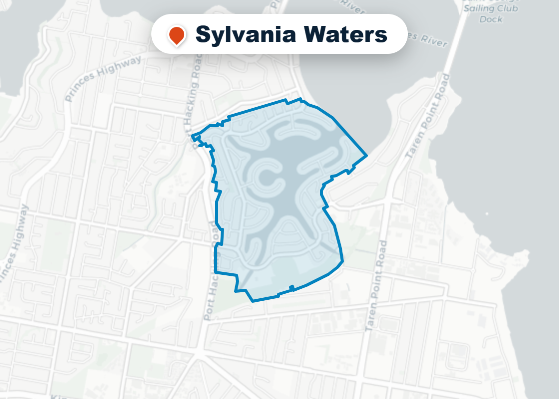 Map of Mr Splash plumbing service area in Sylvania Waters