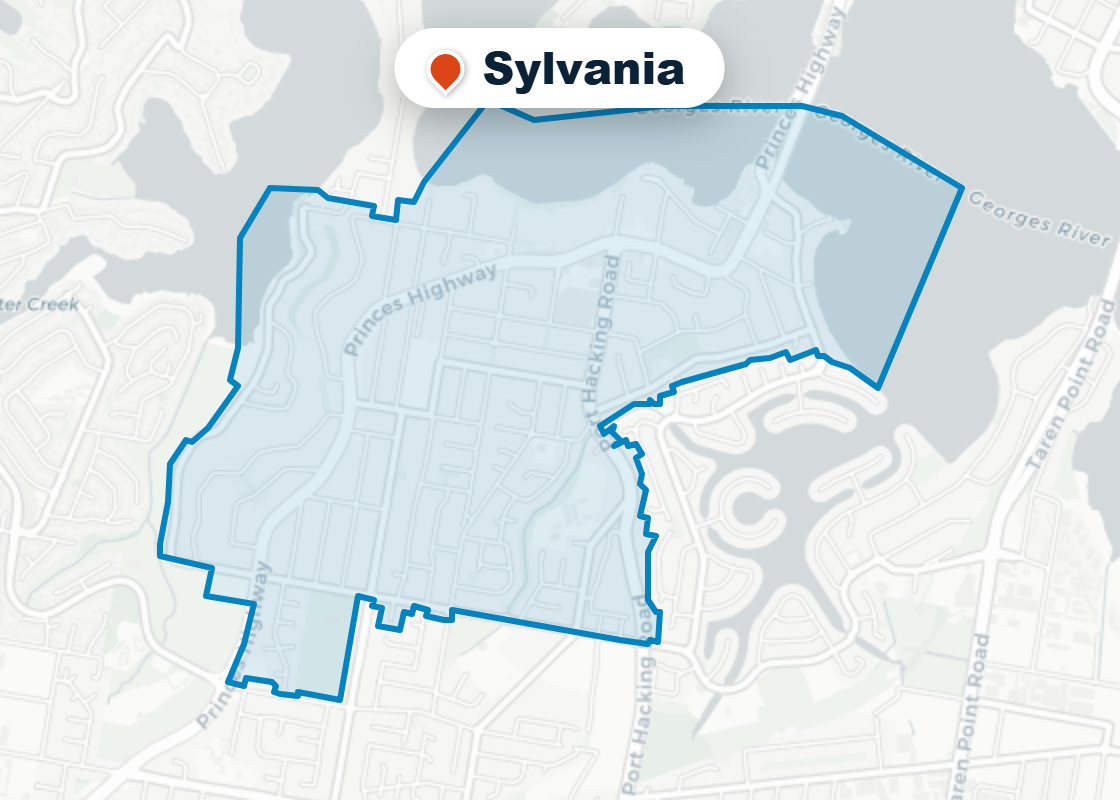 Map of Mr Splash plumbing service area in Sylvania