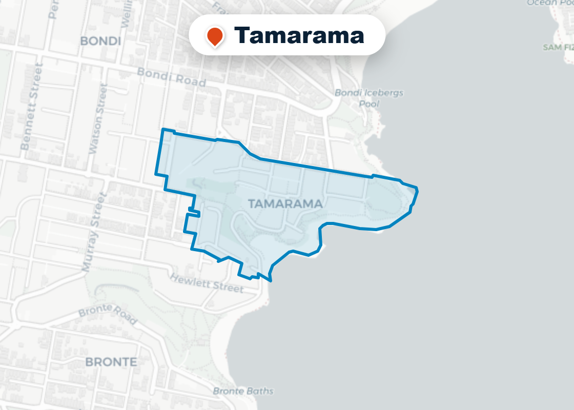Map of Mr Splash plumbing service area in Tamarama