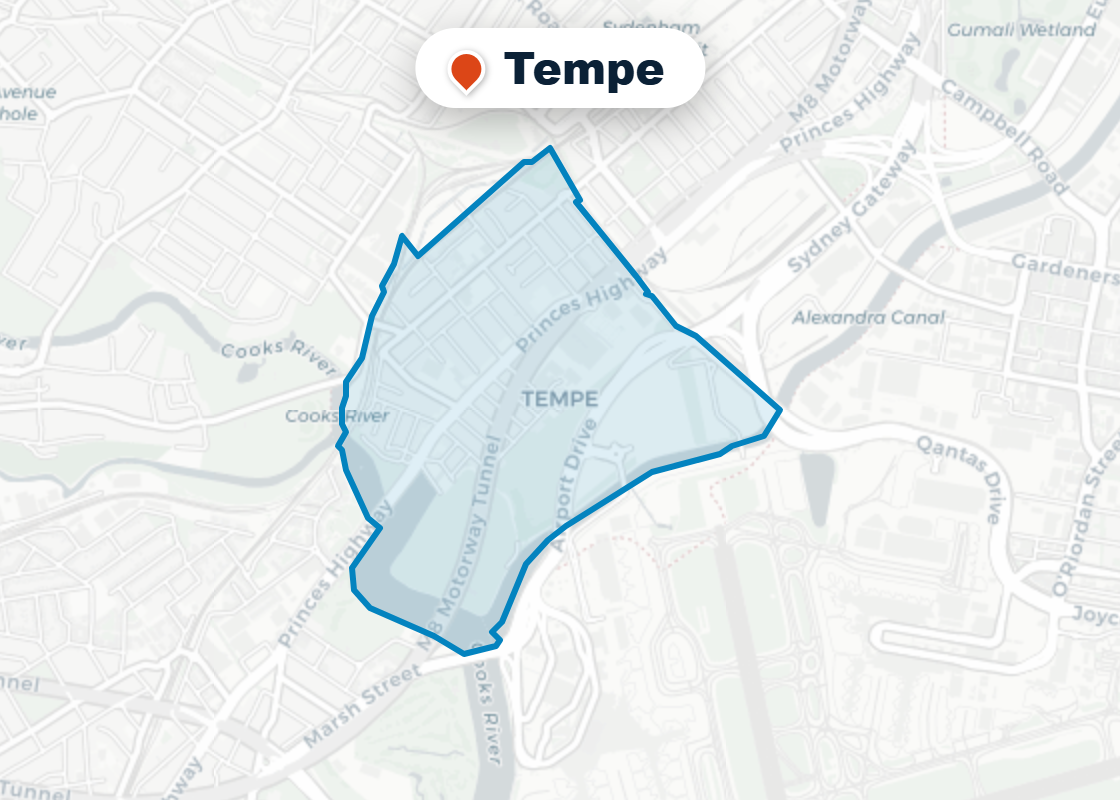 Map of Mr Splash plumbing service area in Tempe