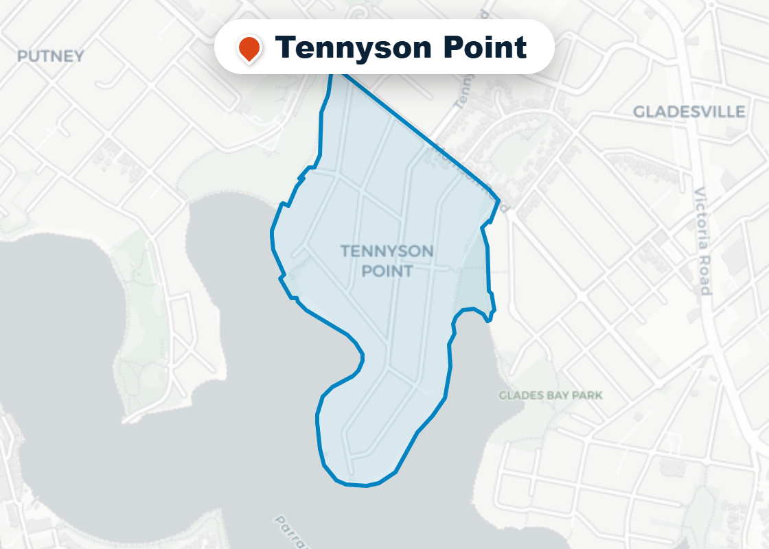 Map of Mr Splash plumbing service area in Tennyson Point
