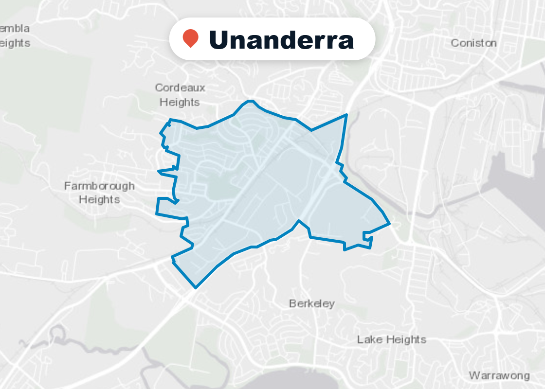 Map of Mr Splash plumbing service area in Unanderra
