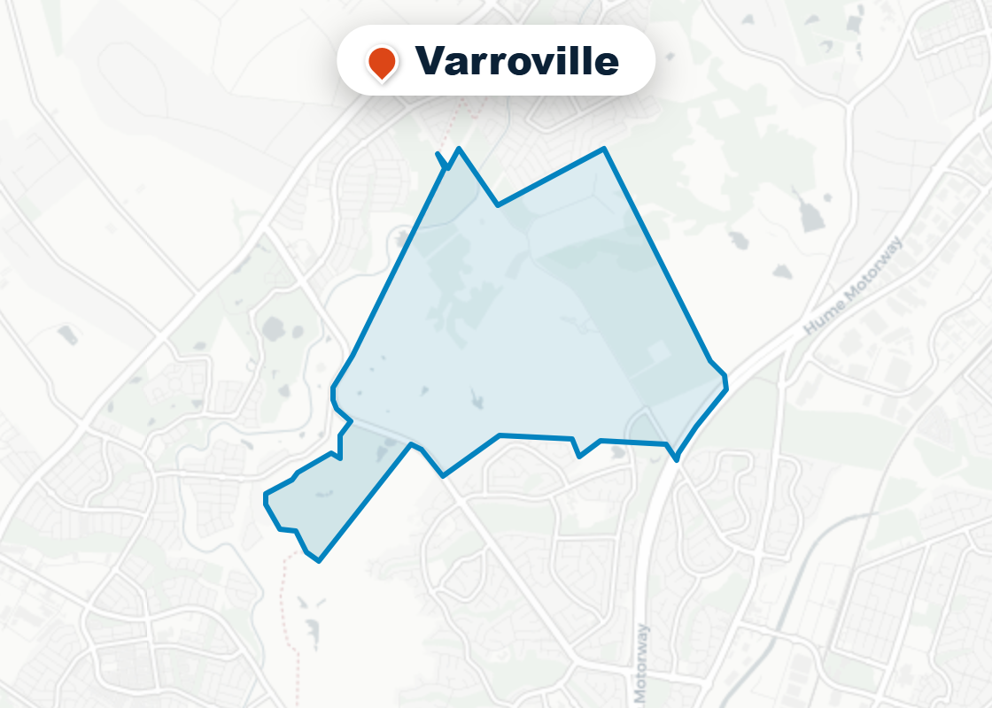 Map of Mr Splash plumbing service area in Varroville