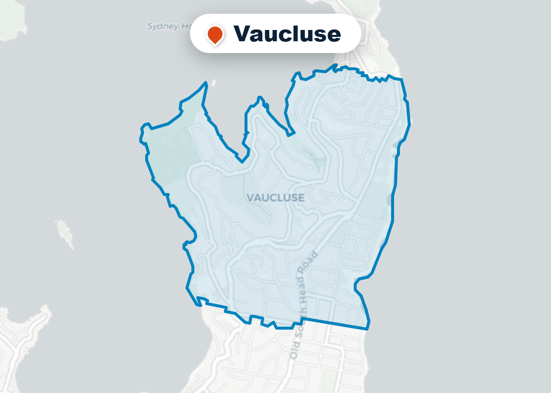 Map of Mr Splash plumbing service area in Vaucluse