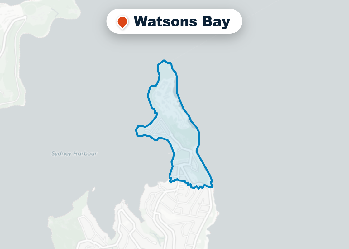 Map of Mr Splash plumbing service area in Watsons Bay