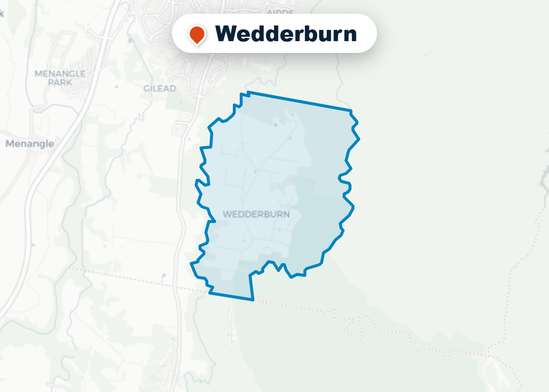 Map of Mr Splash plumbing service area in Wedderburn