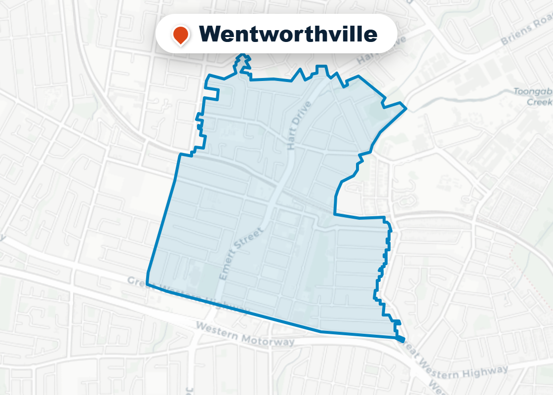 Map of Mr Splash plumbing service area in Wentworthville