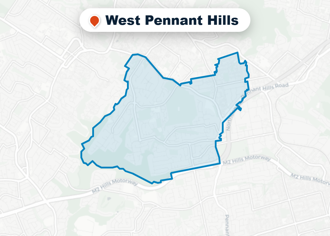 Map of Mr Splash plumbing service area in West Pennant Hills