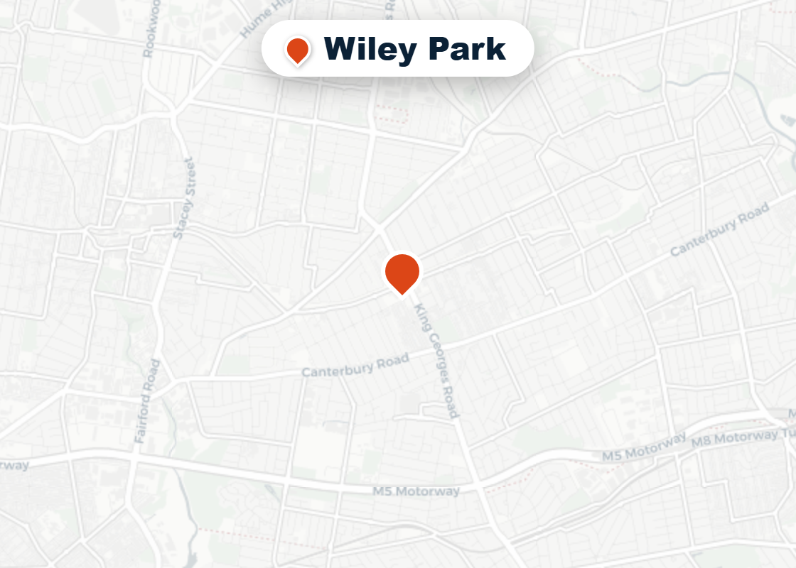 Map of Mr Splash plumbing service area in Wiley Park