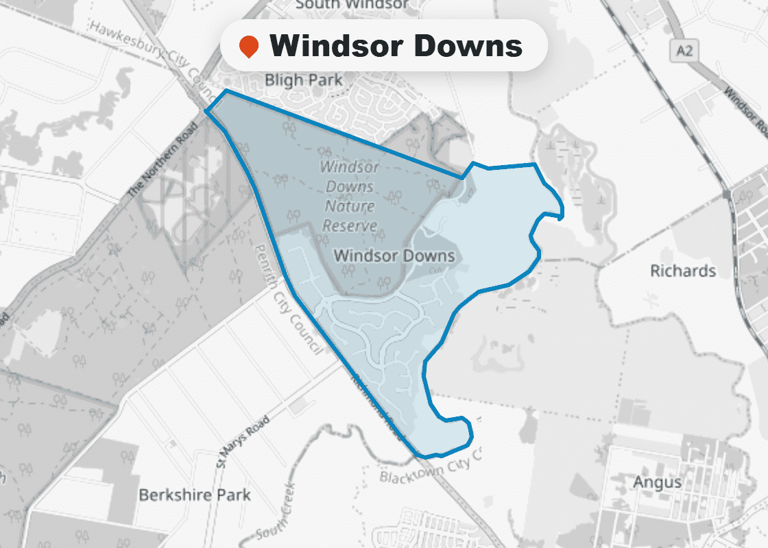 Map of Mr Splash plumbing service area in Windsor Downs