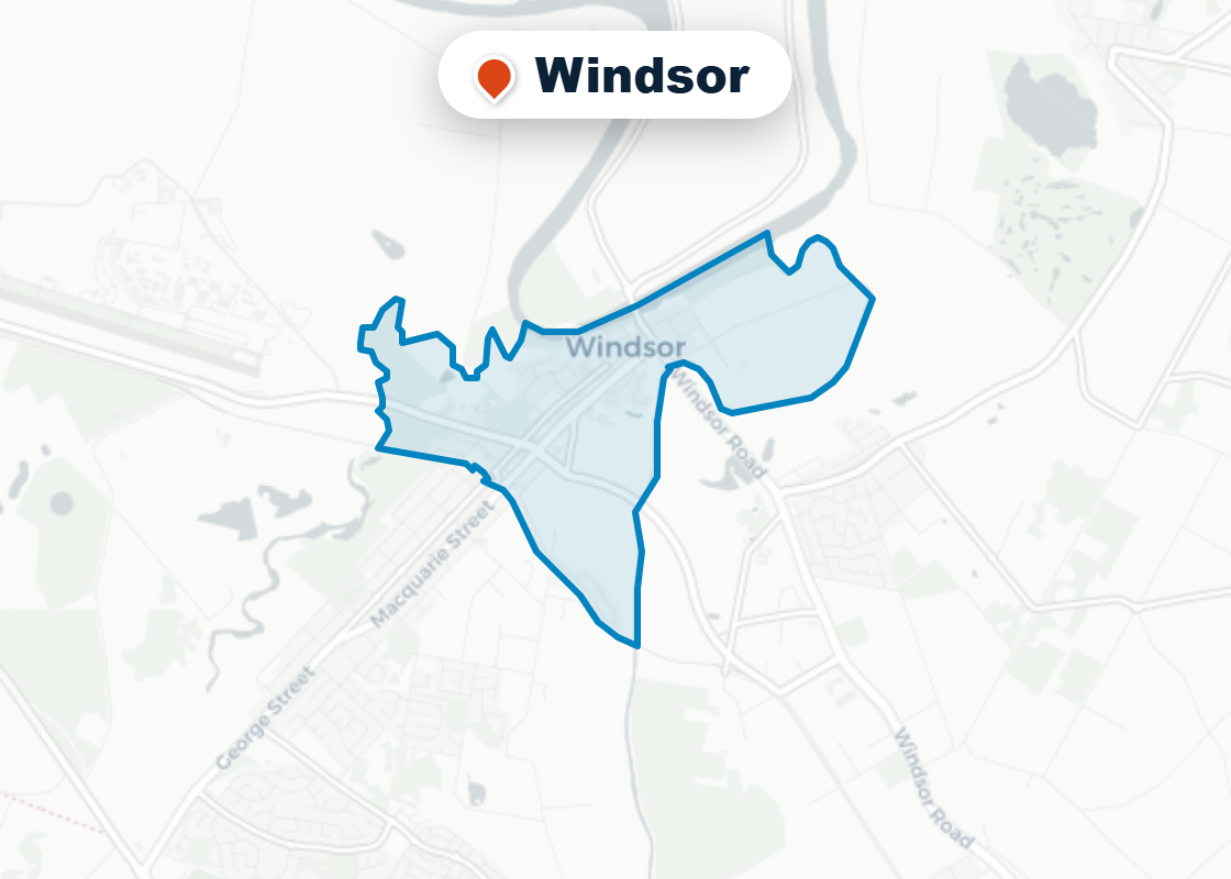 Map of Mr Splash plumbing service area in Windsor