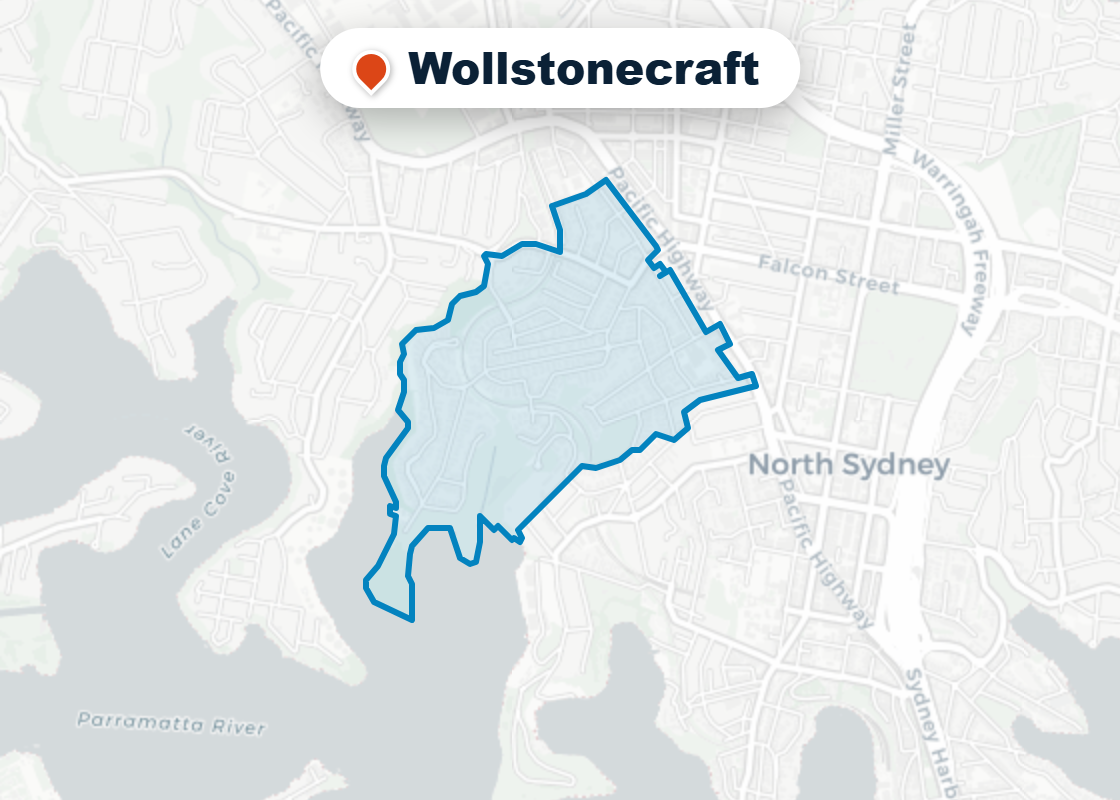Map of Mr Splash plumbing service area in Wollstonecraft