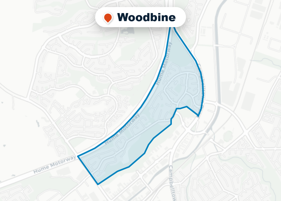Map of Mr Splash plumbing service area in Woodbine