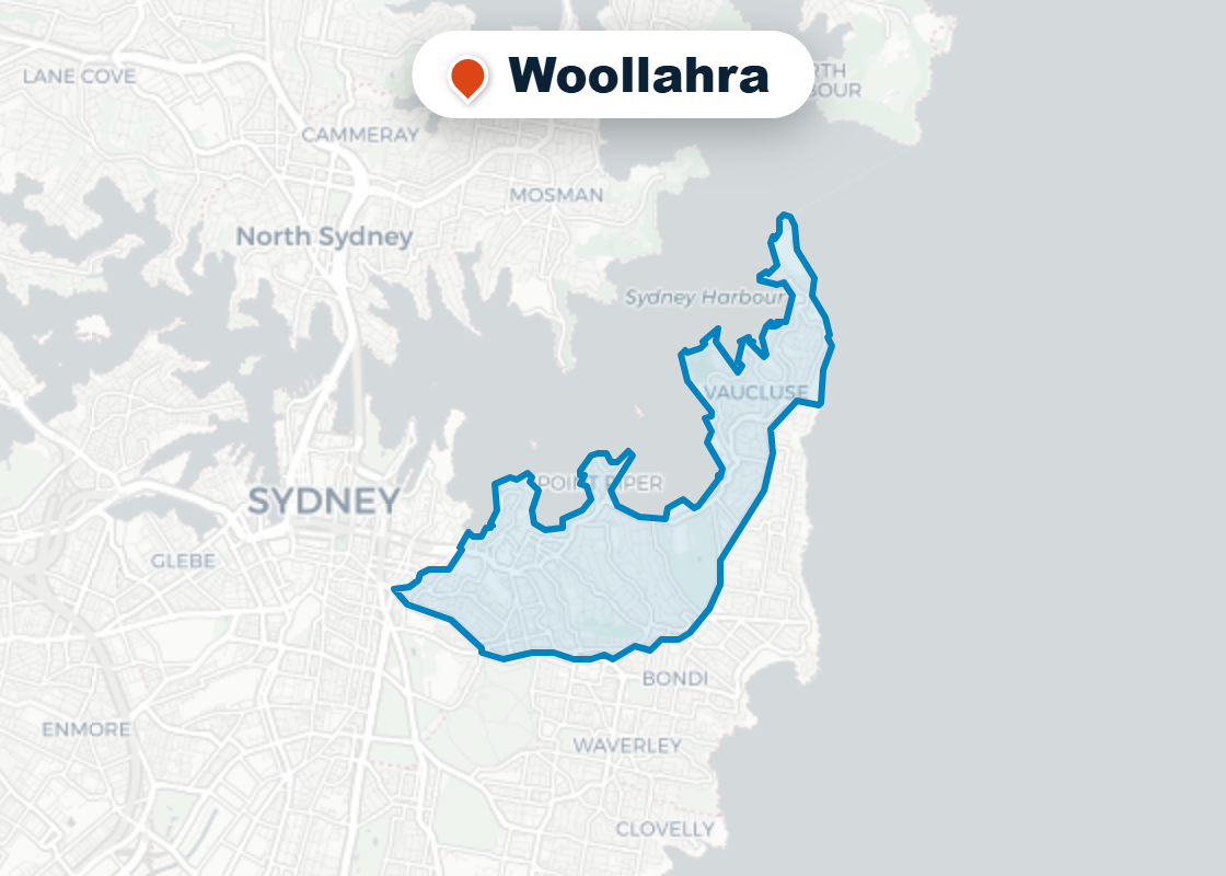Map of Mr Splash plumbing service area in Woollahra