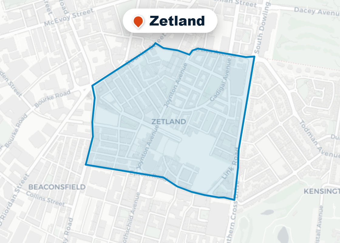 Map of Mr Splash plumbing service area in Zetland