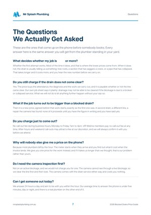 Guide page: why customers keep calling Mr Splash back